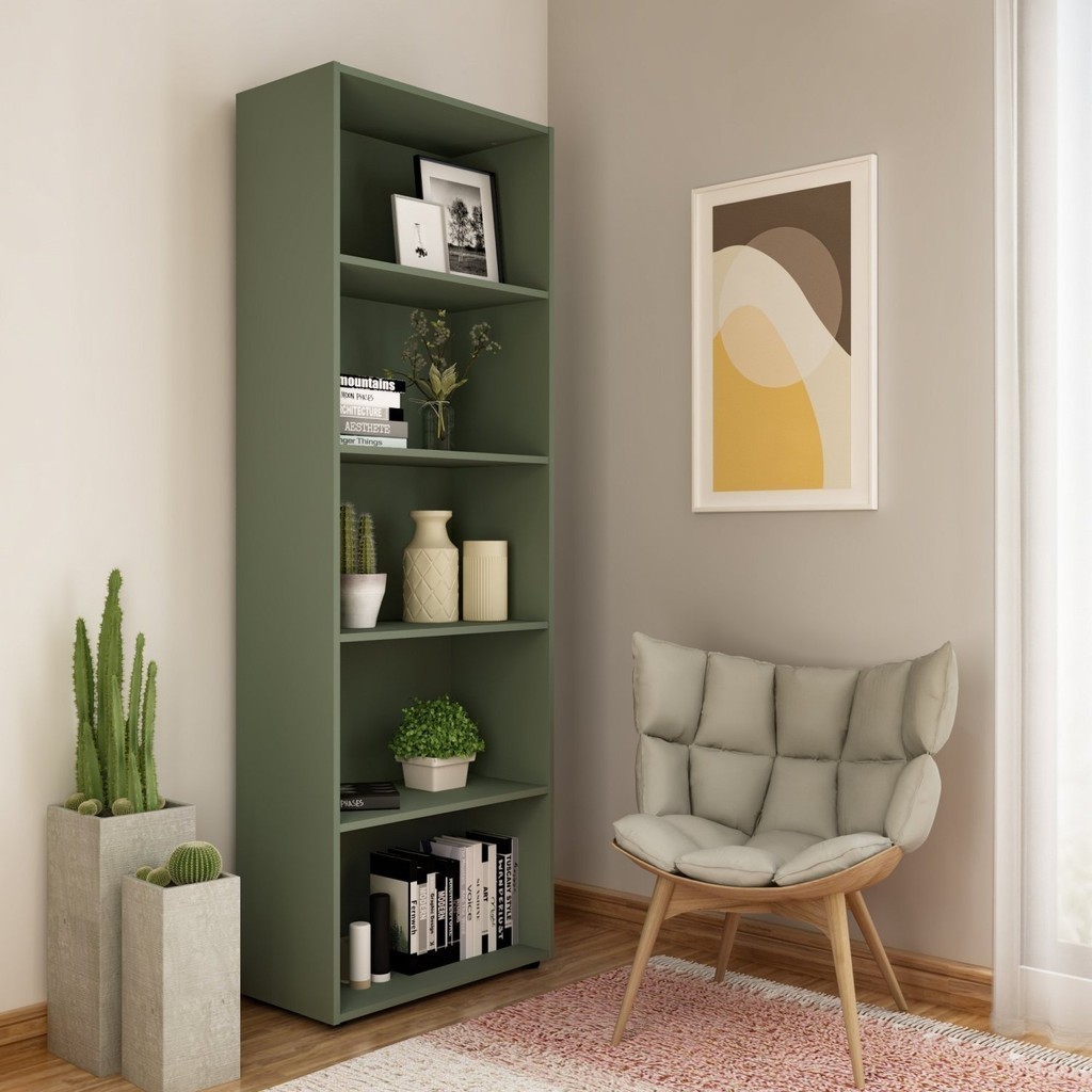 Estante para Livros 5 Prateleiras 180cmx60cm Multy Menta Estante para Livros 5 Prateleiras 180cmx60cm Multy Menta