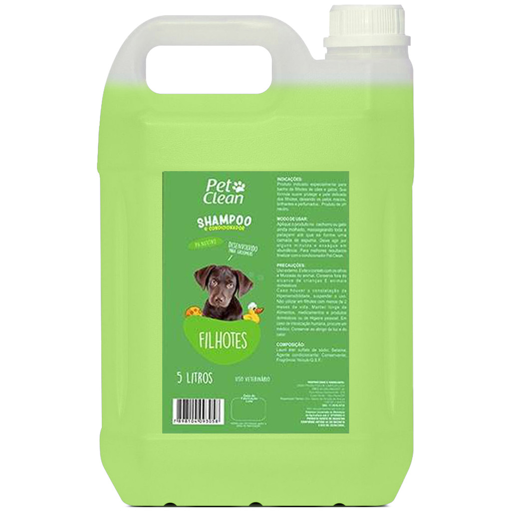 Shampoo e Condicionador Filhote Pet Clean Cães Gatos 5L Shampoo e Condicionador Filhote Pet Clean Cães Gatos 5L