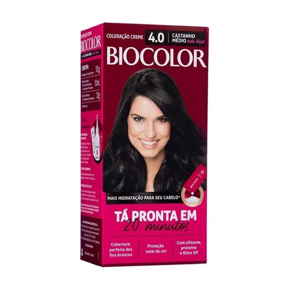 Tintura em Creme Biocolor Mini Kit 4.0 Castanho Medio Nada Basico Tintura em Creme Biocolor Mini Kit 4.0 Castanho Medio Nada Basico