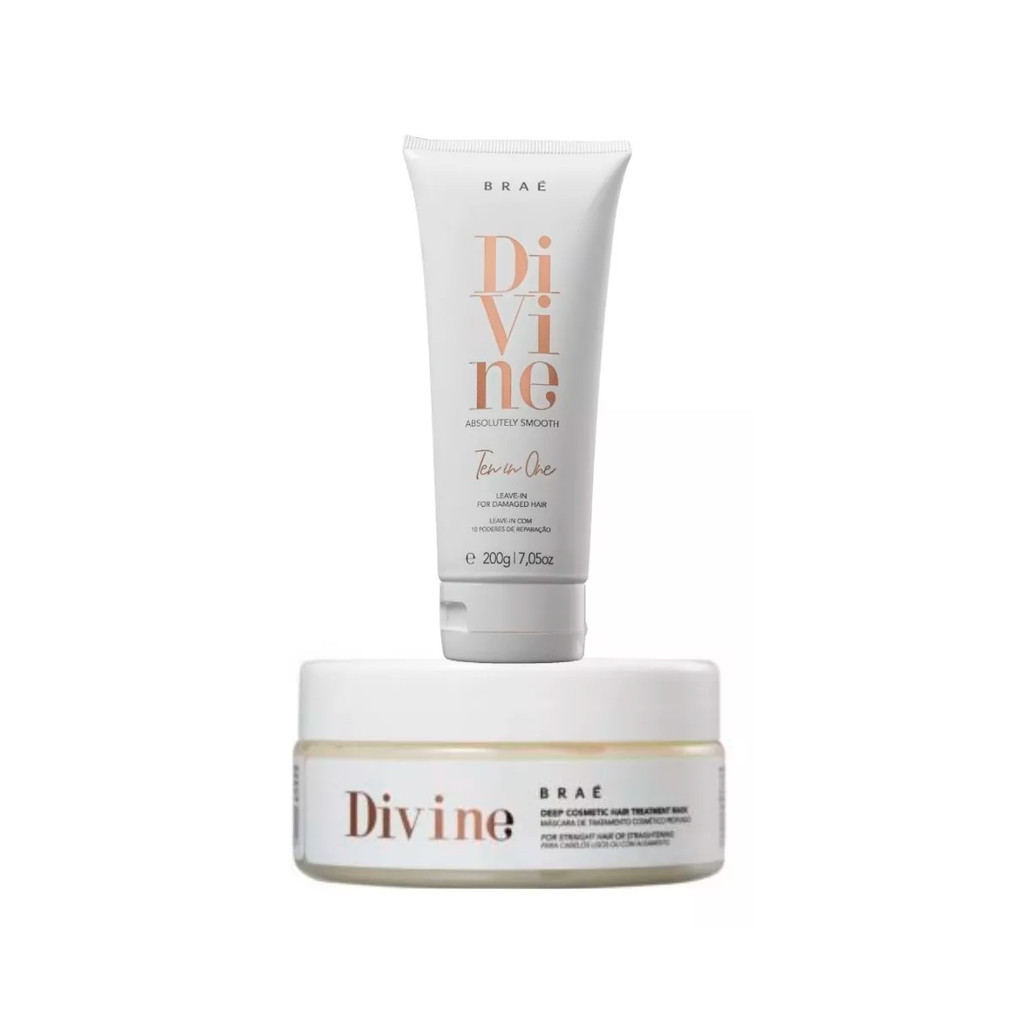 Máscara Divine 200ml e Ten in One – Leave-in – 200g Braé Máscara Divine 200ml e Ten in One – Leave-in – 200g Braé