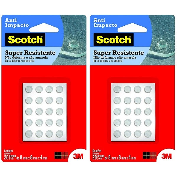 Kit com 40 Protetor ANTI-IMPACTO 3M SCOTCH Redondo Pequeno Kit com 40 Protetor ANTI-IMPACTO 3M SCOTCH Redondo Pequeno