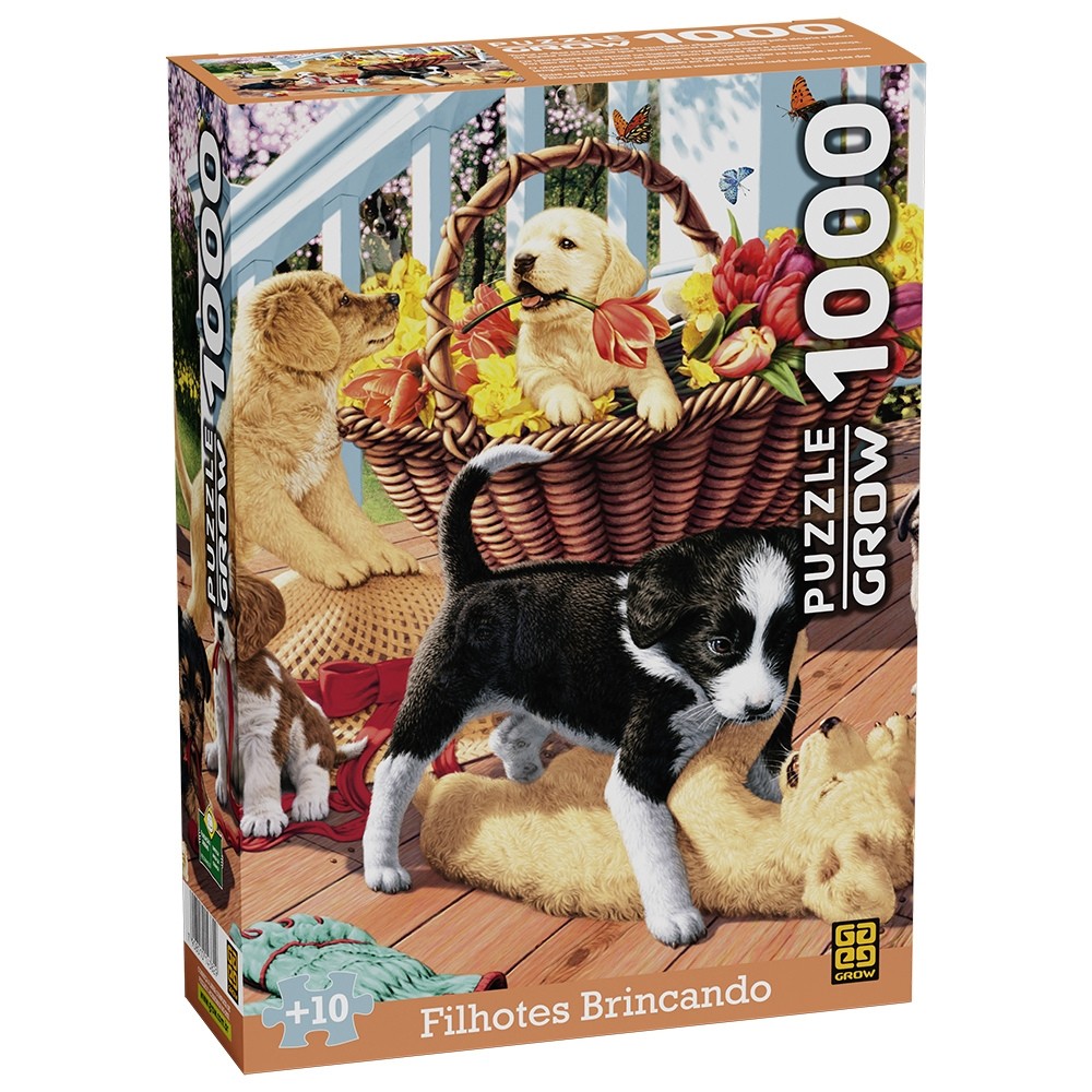 QUEBRA CABEÇA FILHOTES BRINCANDO 1000 PEÇAS GROW PUZZLE CÃO CACHORROS JARDIM QUINTAL FLORES ANIMAIS QUEBRA CABEÇA FILHOTES BRINCANDO 1000 PEÇAS GROW PUZZLE CÃO CACHORROS JARDIM QUINTAL FLORES ANIMAIS
