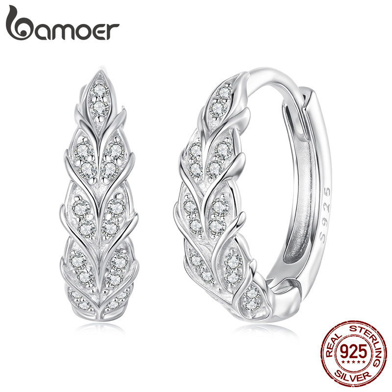 Bamoer 925 Brincos De Prata Esterlina Originais Orelha De Trigo Joias Antialérgicas Presente Feminino Bamoer 925 Brincos De Prata Esterlina Originais Orelha De Trigo Joias Antialérgicas Presente Feminino