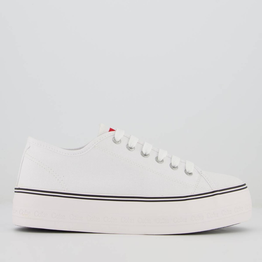 Tênis Coca Cola Ella Plataforma Feminino Branco Tênis Coca Cola Ella Plataforma Feminino Branco