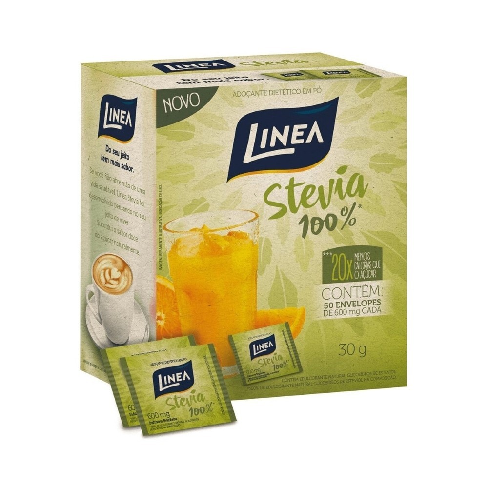 Adocante Po Linea Stevia  100%  50 Envelopes 600mg