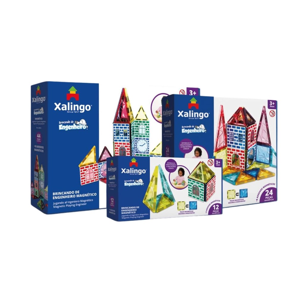 Brinquedo Infantil Brincando de Engenheiro Magnético Xalingo (Escolha o modelo) Brinquedo Infantil Brincando de Engenheiro Magnético Xalingo (Escolha o modelo)