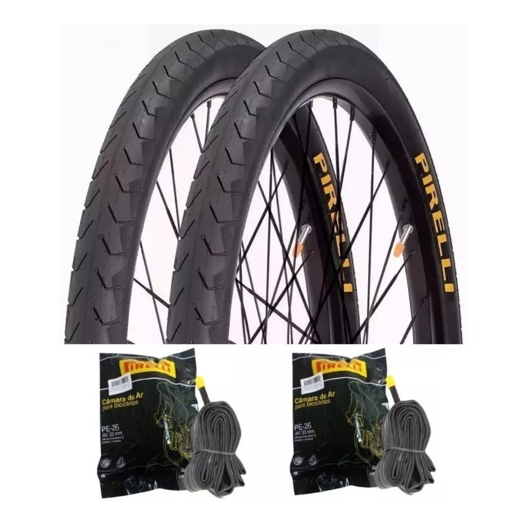 PAR PNEUS PIRELLI PHANTOM 26X1.95 + 2 CÂMARAS PIRELLI PAR PNEUS PIRELLI PHANTOM 26X1.95 + 2 CÂMARAS PIRELLI