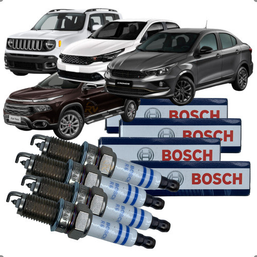 4 Velas Original Bosch Iridium Toro 1.8 Renegade Argo Punto Cronos Uno 2015 a 2021