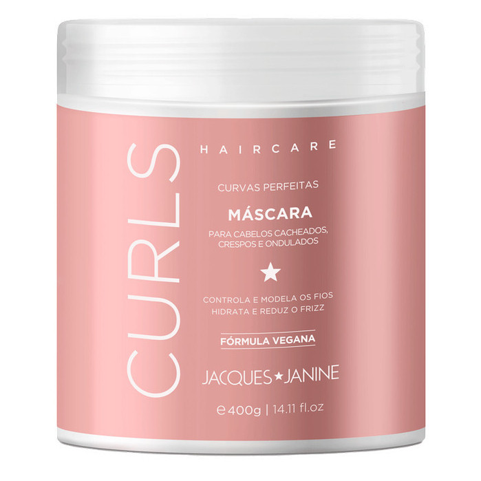 Máscara Hidratação Tratamento Creme Ondulados Cacheados Crespos Hair Care Curls Jacques Janine 400g Máscara Hidratação Tratamento Creme Ondulados Cacheados Crespos Hair Care Curls Jacques Janine 400g