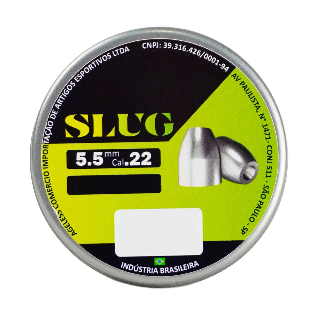 Chumbinho Slug 5.5mm 23gr/1,490g 100 Unidades – Virtus Chumbinho Slug 5.5mm 23gr/1,490g 100 Unidades – Virtus