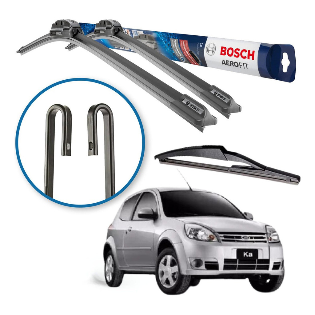 3 Palhetas Dianteira E Traseira Bosch Ford Ka 2002 A 2010 3 Palhetas Dianteira E Traseira Bosch Ford Ka 2002 A 2010
