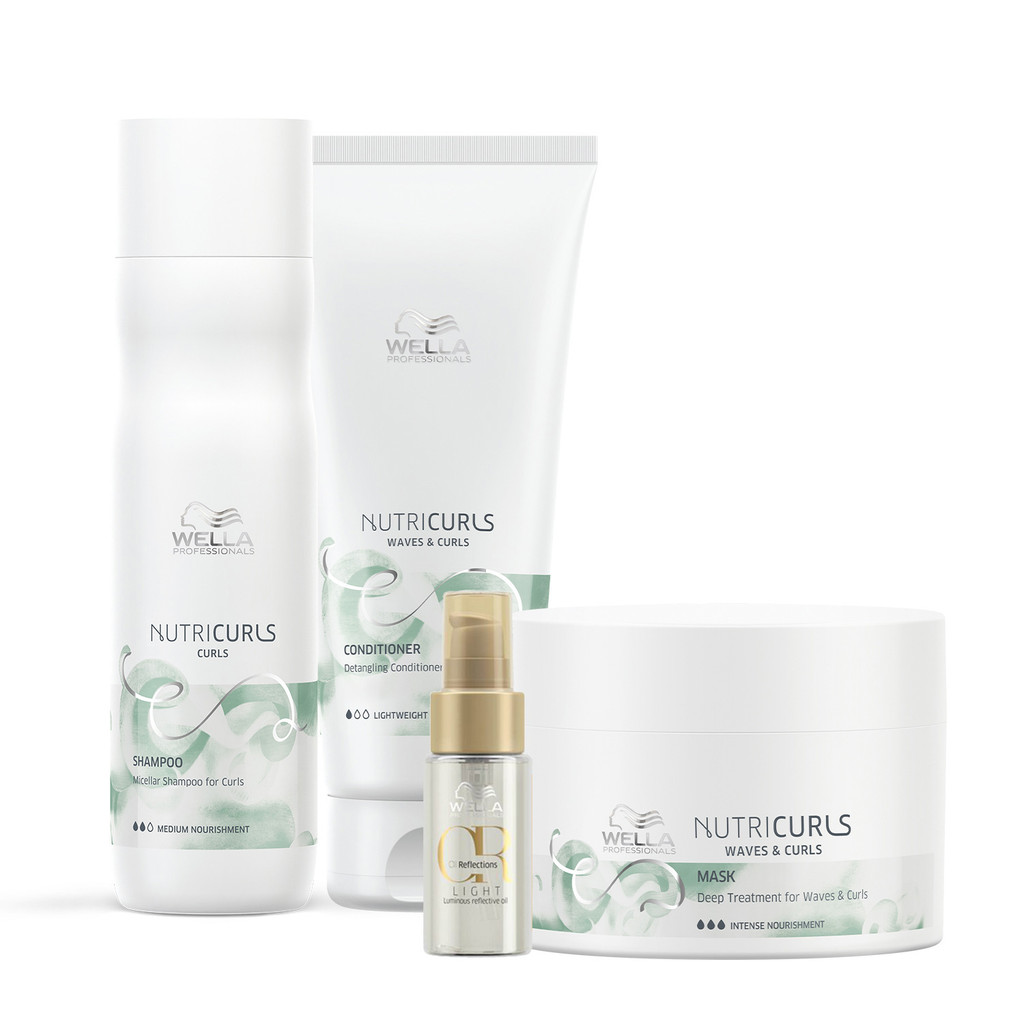 Kit Wella Professionals Nutricurls Home Care + Oil Reflections Light 30ml (4 produtos) Kit Wella Professionals Nutricurls Home Care + Oil Reflections Light 30ml (4 produtos)