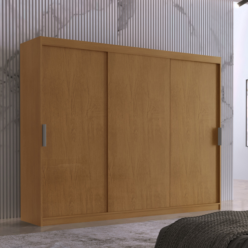 Guarda Roupa Casal Vitor em MDF com 3 Portas e 6 Cabideiros Moderna Guarda Roupa Casal Vitor em MDF com 3 Portas e 6 Cabideiros Moderna