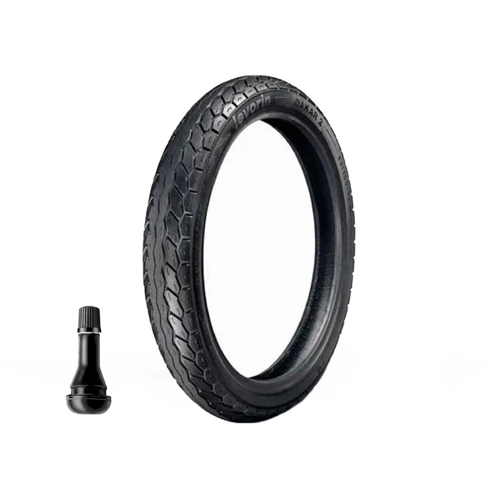 Kit Pneu Levorin 80/100-18 M/C 47P Dakar II TL + Válvula CG / Todos Modelos