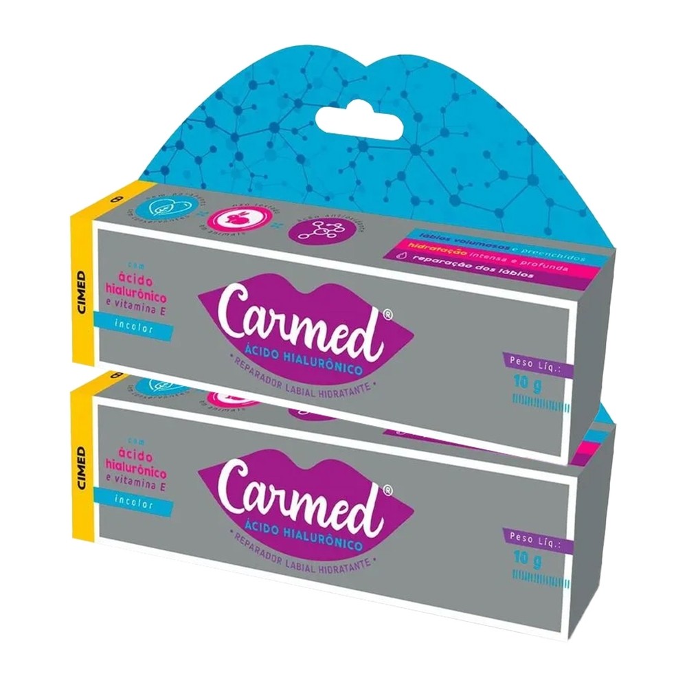 Kit 2 und Carmed Hidratante Labial Ácido Hialurônico 10g