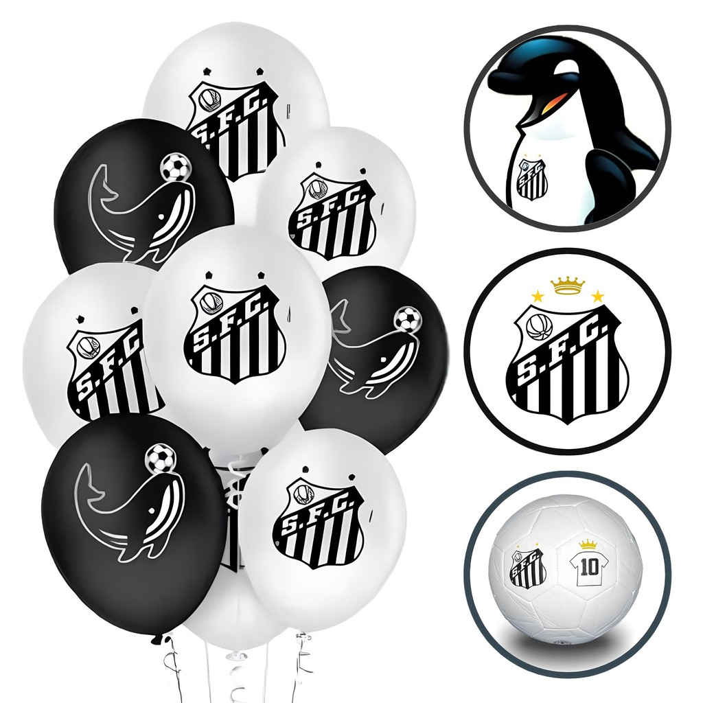 25~125 BALAO LATEX REDONDO 9 pol. SANTOS FUTEBOL CLUBE Regina 25~125 BALAO LATEX REDONDO 9 pol. SANTOS FUTEBOL CLUBE Regina