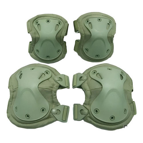 Kit Joelheira E Cotoveleira Bike Moto Skate Patins Verde-musgo