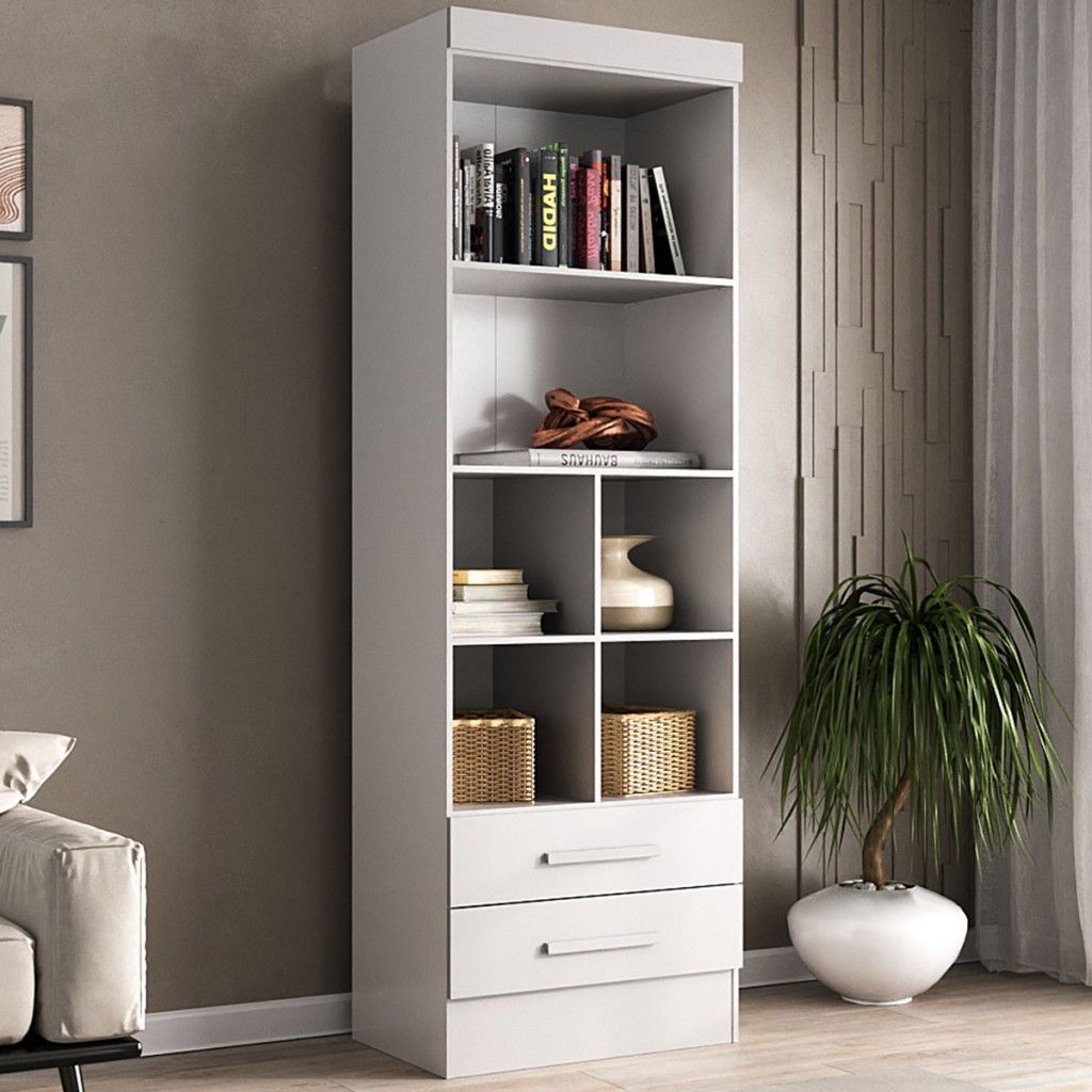 Estante para Livros Modulare 2 Gavetas 4 Prateleiras – Panorama Móveis Estante para Livros Modulare 2 Gavetas 4 Prateleiras – Panorama Móveis