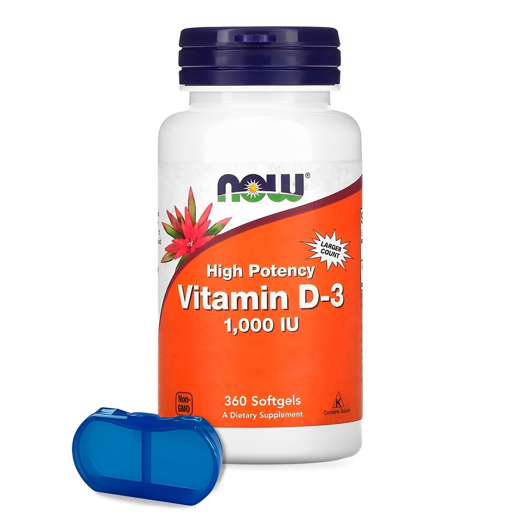 Vitamina D3 1.000UI Now Foods 360Softgels + Porta Cápsulas Vitamina D3 1.000UI Now Foods 360Softgels + Porta Cápsulas