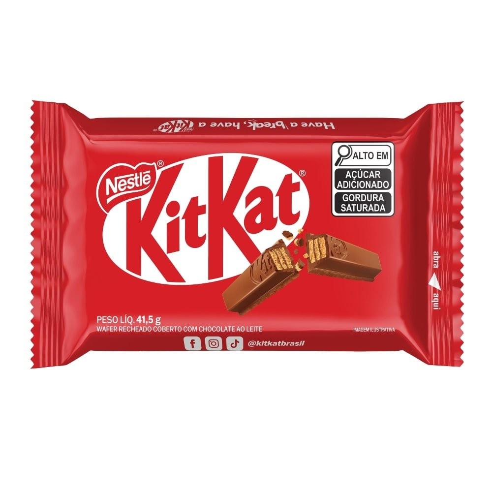 Chocolate Kitkat 4 Fingers Ao Leite 41,5g – Embalagem com 24 Unidades Chocolate Kitkat 4 Fingers Ao Leite 41,5g – Embalagem com 24 Unidades