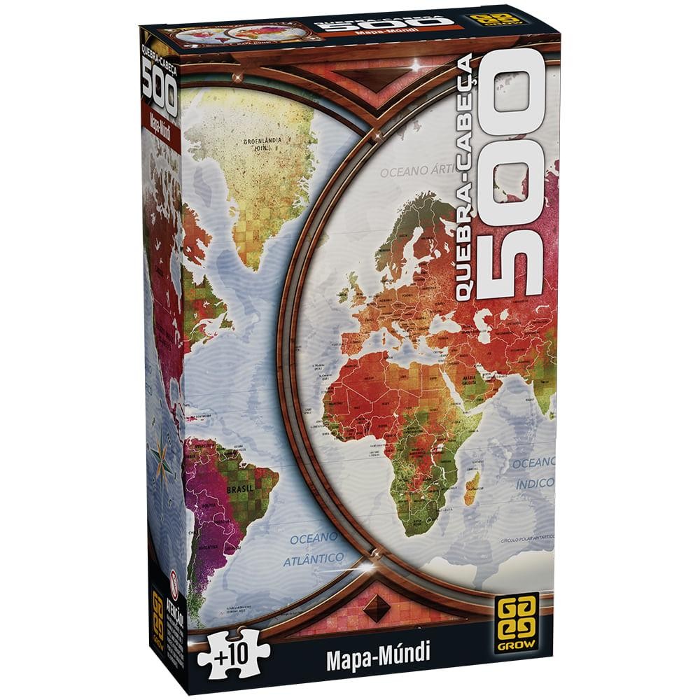 Quebra-cabeça 500 peças Mapa-Múndi Quebra-cabeça 500 peças Mapa-Múndi