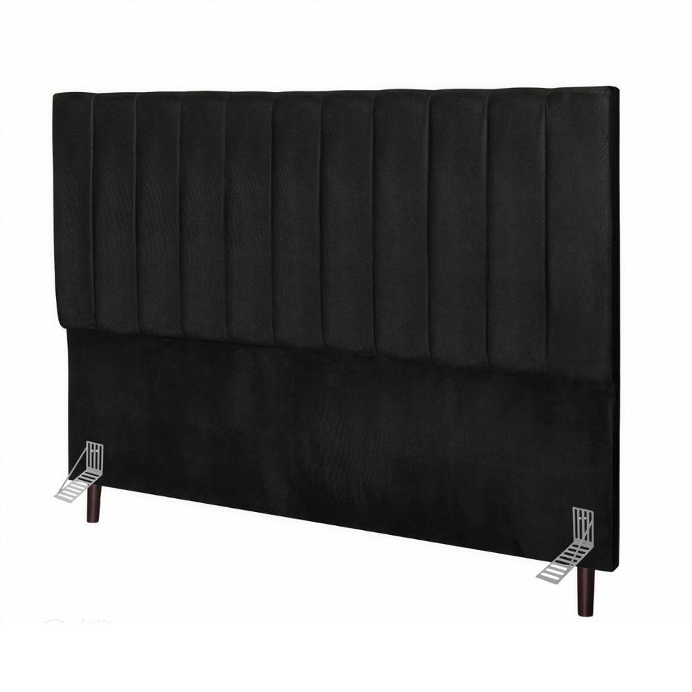 Cabeceira Estofada De Cama Casal Box 140 Cm Maya Suede E Frame preto Cabeceira Estofada De Cama Casal Box 140 Cm Maya Suede E Frame preto
