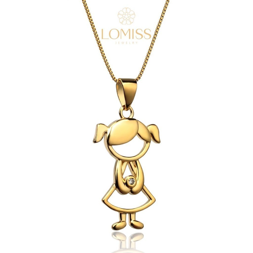 Colar Feminino Dourado Folheado a Ouro 18k Menina Zircônia Delicado Pingente Colar Feminino Dourado Folheado a Ouro 18k Menina Zircônia Delicado Pingente