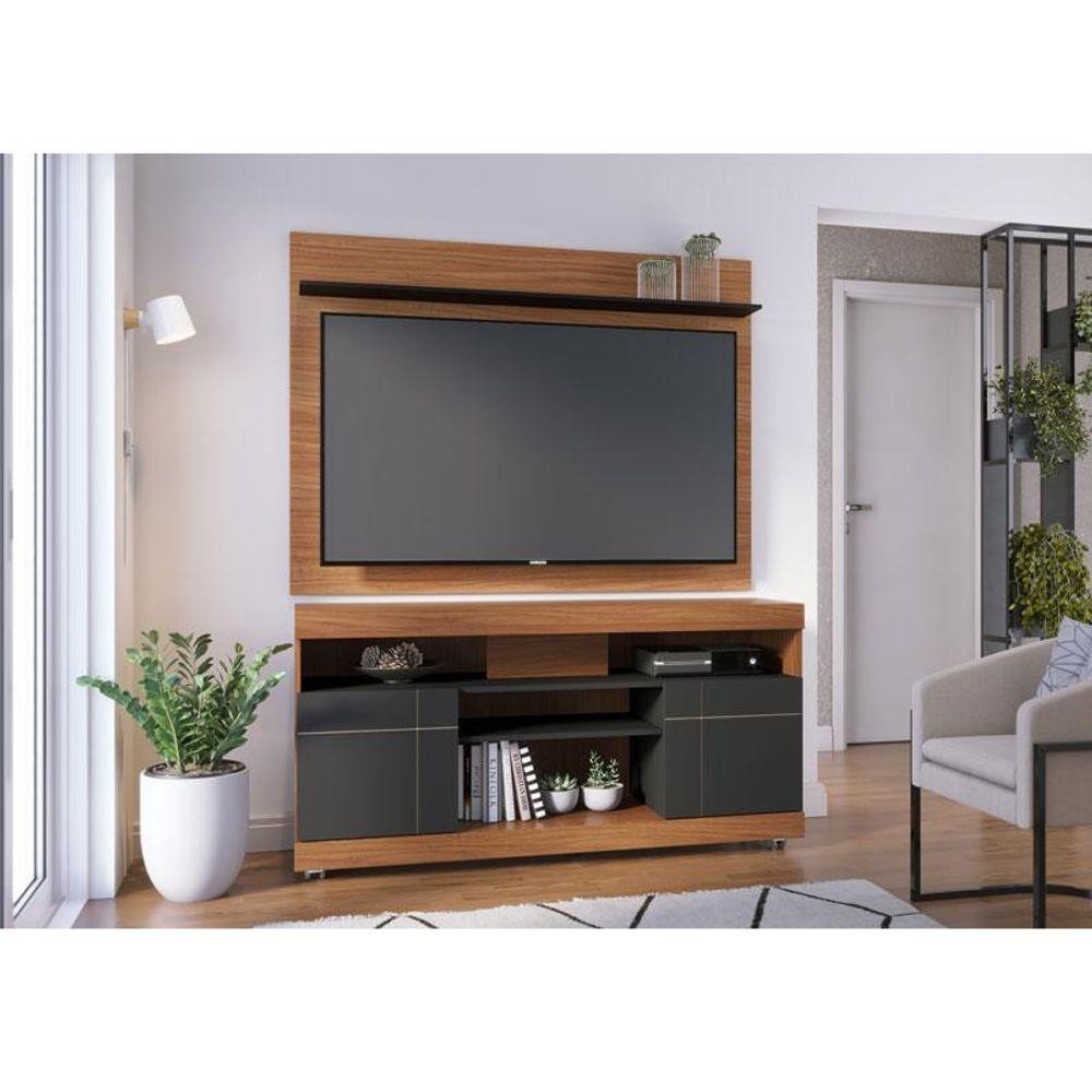 Rack Bancada Ambiente Yara E Painel Para Tv Maia Noce Milano Preto Acetinado – Colibri Rack Bancada Ambiente Yara E Painel Para Tv Maia Noce Milano Preto Acetinado – Colibri