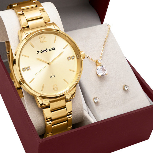 Kit Relógio Mondaine Feminino com Colar e Brincos 32600LPMKDE1K1 Kit Relógio Mondaine Feminino com Colar e Brincos 32600LPMKDE1K1