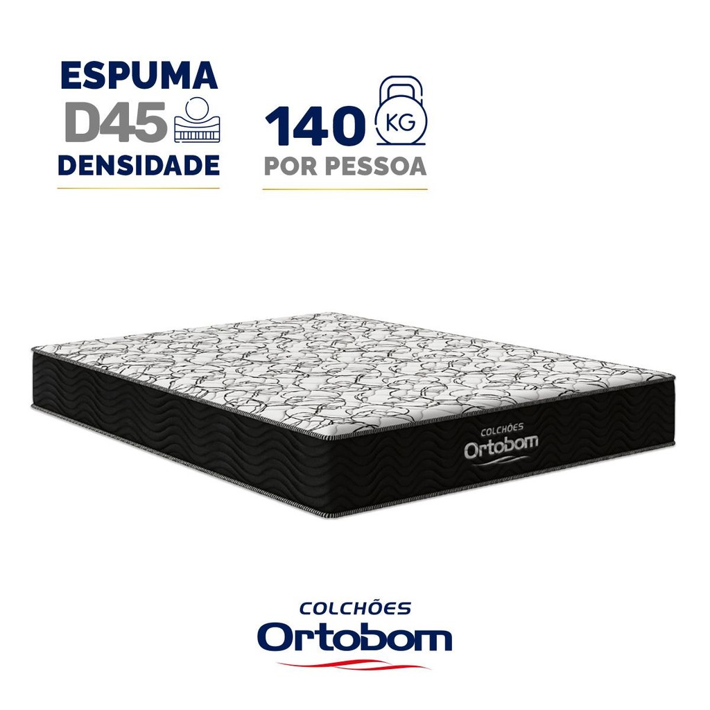 Colchão de Espuma D45 Ortobom Airtech 150 D45 Casal 138cm Colchão de Espuma D45 Ortobom Airtech 150 D45 Casal 138cm