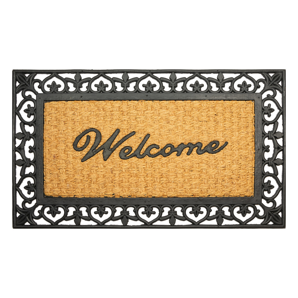 Tapete Entrada Fibra Coco Welcome IV Capacho 45x75cm Marrom Preto Edantex Tapete Entrada Fibra Coco Welcome IV Capacho 45x75cm Marrom Preto Edantex