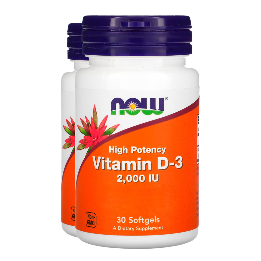 Kit 2x Vitamina D-3 2000IU Now Foods 30 Cáps Softgels Importado/Made in Usa Kit 2x Vitamina D-3 2000IU Now Foods 30 Cáps Softgels Importado/Made in Usa
