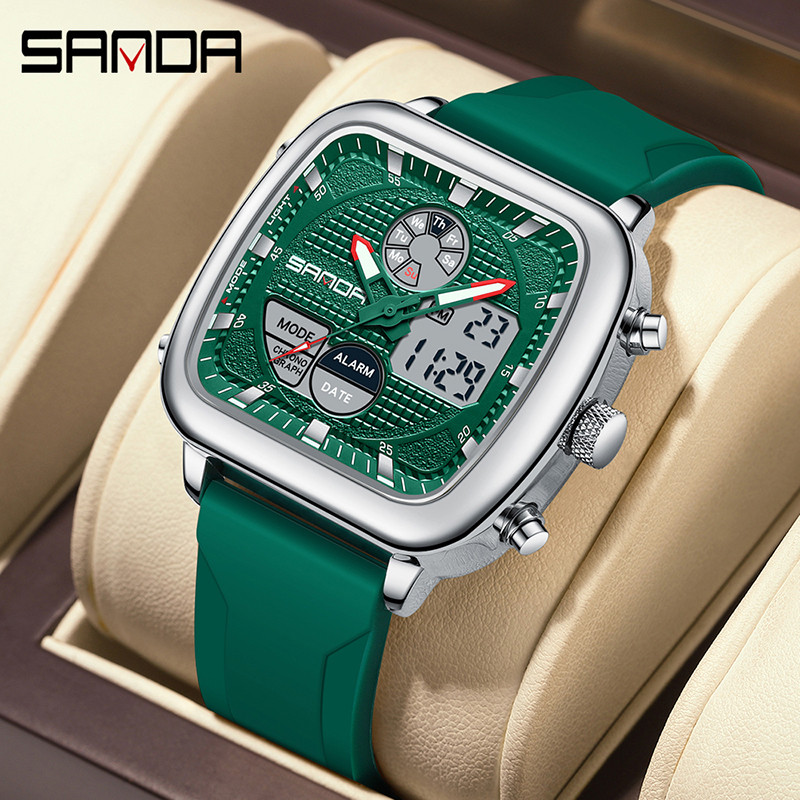 SANDA Creative Retro Multi Funcional display Dial Relógio Masculino Eletrônico De Quartzo Moderno SD9101-3 SANDA Creative Retro Multi Funcional display Dial Relógio Masculino Eletrônico De Quartzo Moderno SD9101-3