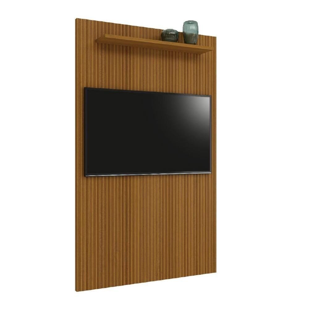 Painel Para Tv Até 55 Polegadas Ripado 3d Egeo Cedro Painel Para Tv Até 55 Polegadas Ripado 3d Egeo Cedro