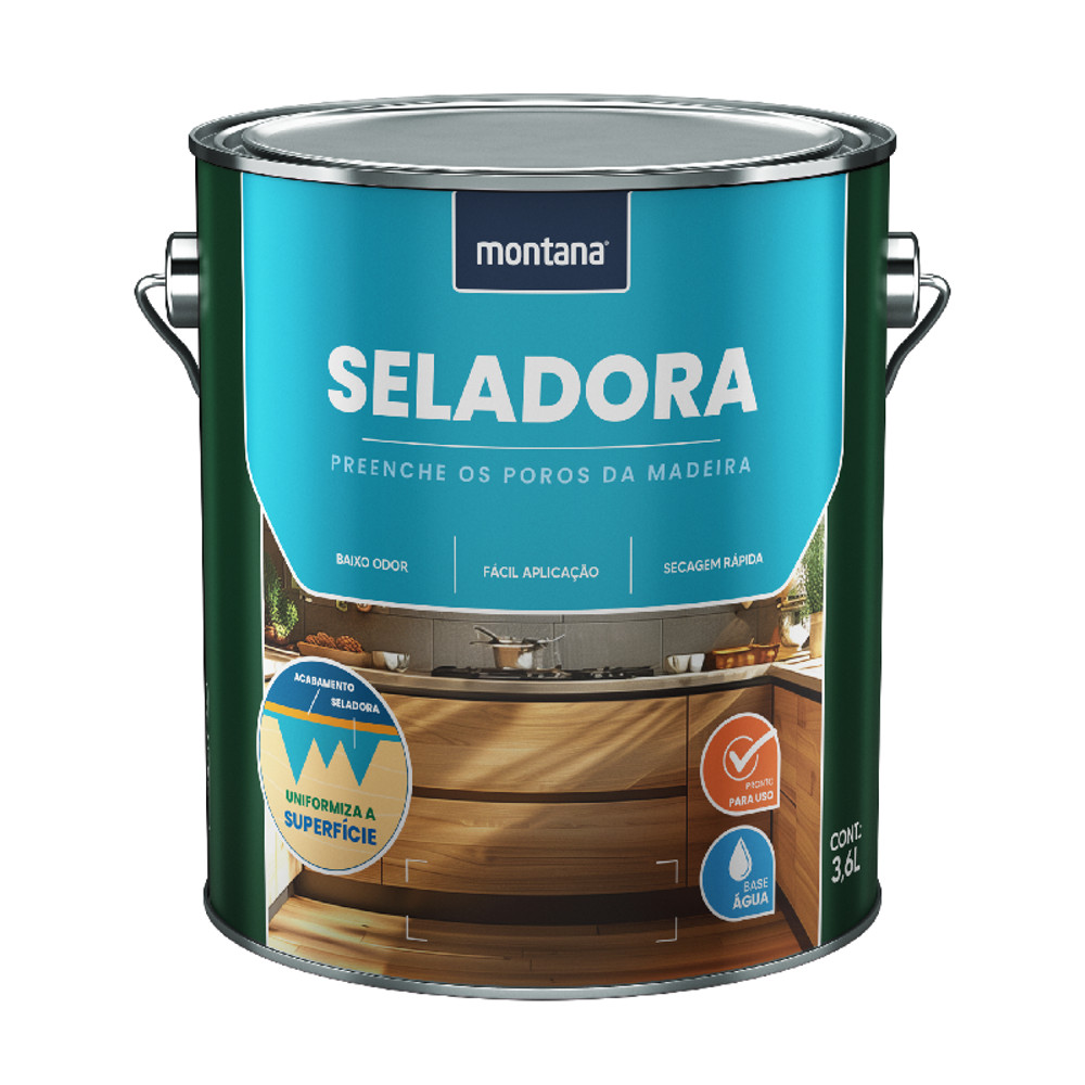 Seladora para Madeira Base Água Incolor Vários Tamanhos Montana Seladora para Madeira Base Água Incolor Vários Tamanhos Montana
