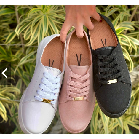 Tênis Feminino Vizzano Casual Cano Baixo Preto Branco Rosa Tradicional Promoção Tênis Feminino Vizzano Casual Cano Baixo Preto Branco Rosa Tradicional Promoção