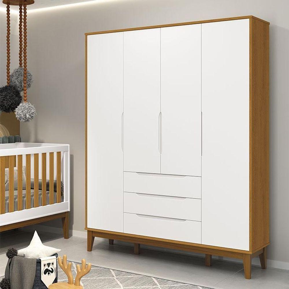 Guarda Roupa Infantil Classic Elfe Branco Acetinado Savana Amadeirado – Reller Guarda Roupa Infantil Classic Elfe Branco Acetinado Savana Amadeirado – Reller