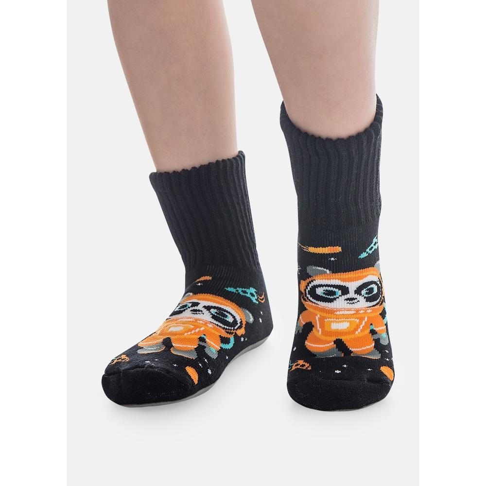 Meia Infantil Menino Estampada Botinha com Sola Emborrachada Panda Puket Meia Infantil Menino Estampada Botinha com Sola Emborrachada Panda Puket