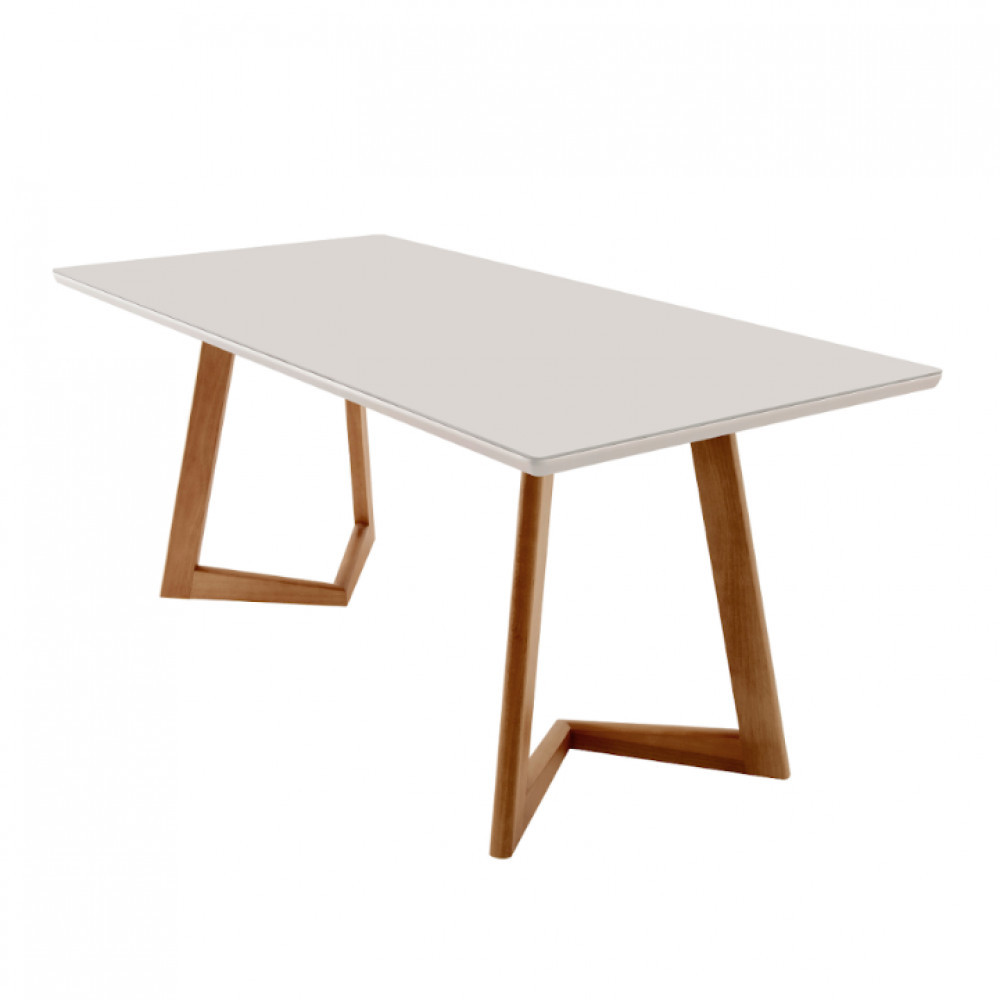 Mesa para Sala de Jantar Munique 180cm Madeira com Vidro Moderna Mobília Mesa para Sala de Jantar Munique 180cm Madeira com Vidro Moderna Mobília