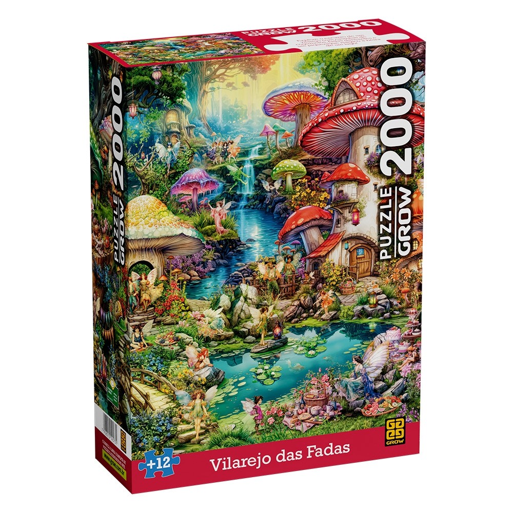 QUEBRA CABEÇA VILAREJO DAS FADAS 2000 PEÇAS GROW PUZZLE QUADRO PAISAGEM COGUMELOS MAGIA NATUREZA QUEBRA CABEÇA VILAREJO DAS FADAS 2000 PEÇAS GROW PUZZLE QUADRO PAISAGEM COGUMELOS MAGIA NATUREZA