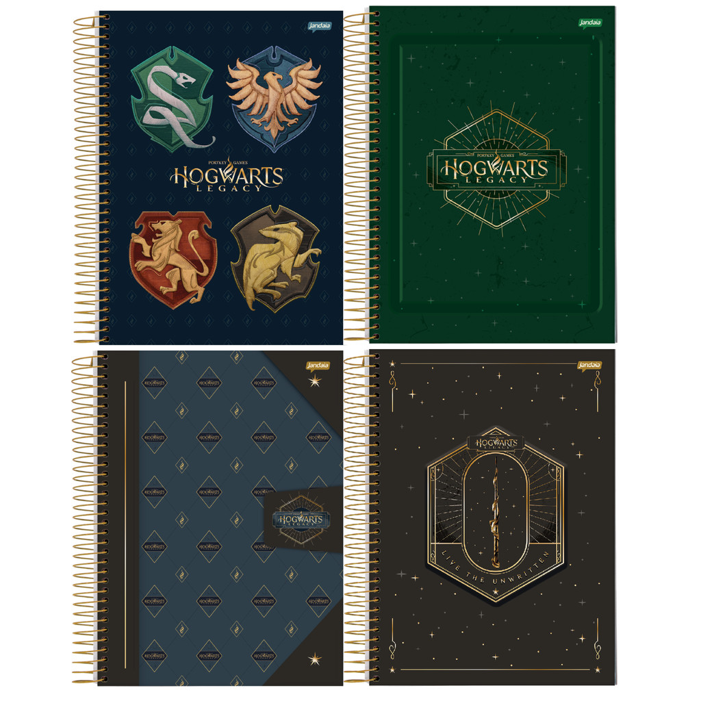 Caderno Universitário 1 Matéria 80 Folhas Hogwarts Legacy – Capa Dura | Harry Potter | Kit com 4 Unidades Caderno Universitário 1 Matéria 80 Folhas Hogwarts Legacy – Capa Dura | Harry Potter | Kit com 4 Unidades