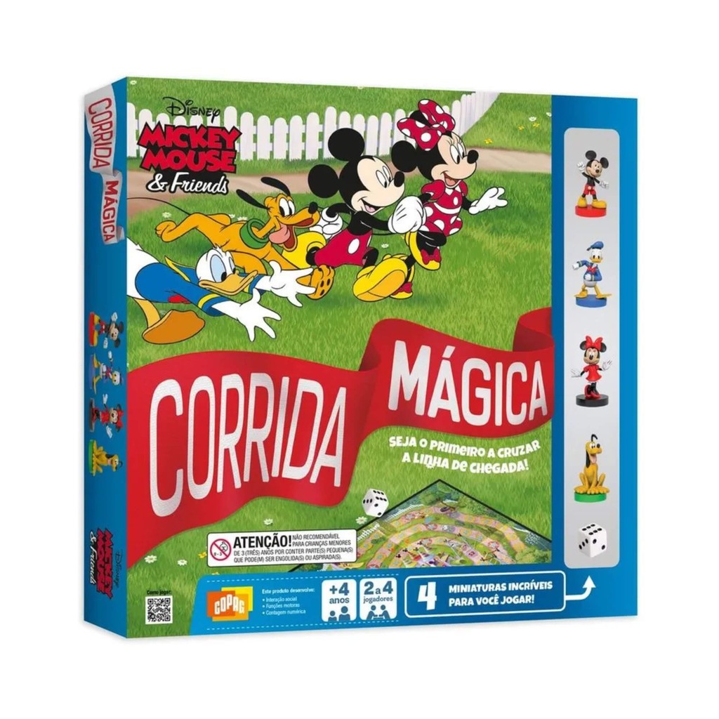 Jogo Infantil Corrida Mágica Mickey & Friends c/ 4 miniaturas Copag – 35775 Jogo Infantil Corrida Mágica Mickey & Friends c/ 4 miniaturas Copag – 35775