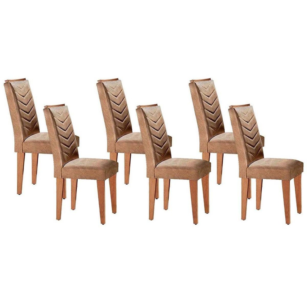 Cadeira Sala de Jantar Londrina Kit 6 Un Imbuia – Veludo Capuccino – Rufato Cadeira Sala de Jantar Londrina Kit 6 Un Imbuia – Veludo Capuccino – Rufato