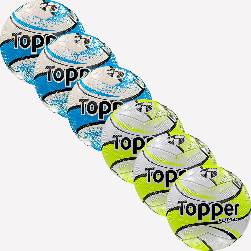 Kit Com 6 Bolas De Futebol Slick Futsal Usee Brasil Topper Original Kit Com 6 Bolas De Futebol Slick Futsal Usee Brasil Topper Original