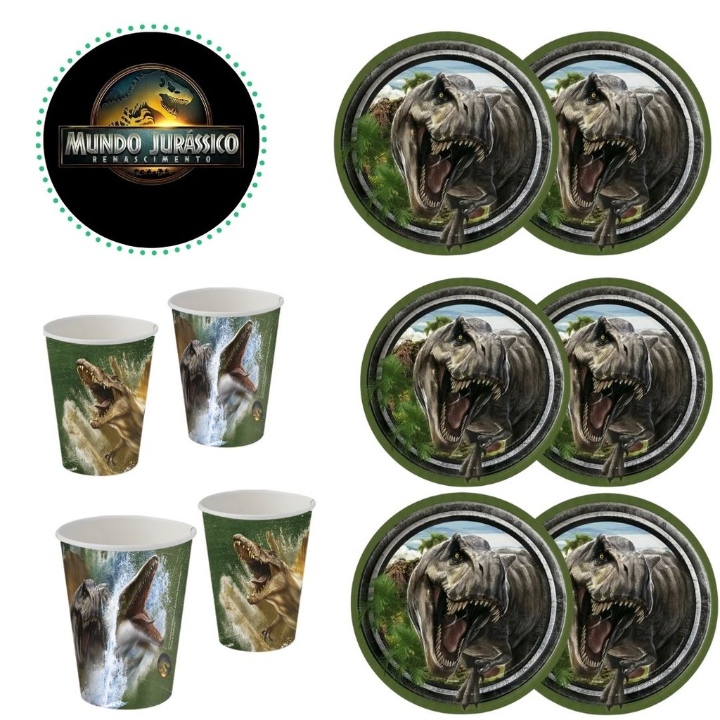 KIT FESTA JURASSIC WORLD RECOMEÇO 8 PRATOS + 8 COPOS DESCARTÁVEL 200 ML PAPEL – FESTCOLOR KIT FESTA JURASSIC WORLD RECOMEÇO 8 PRATOS + 8 COPOS DESCARTÁVEL 200 ML PAPEL – FESTCOLOR