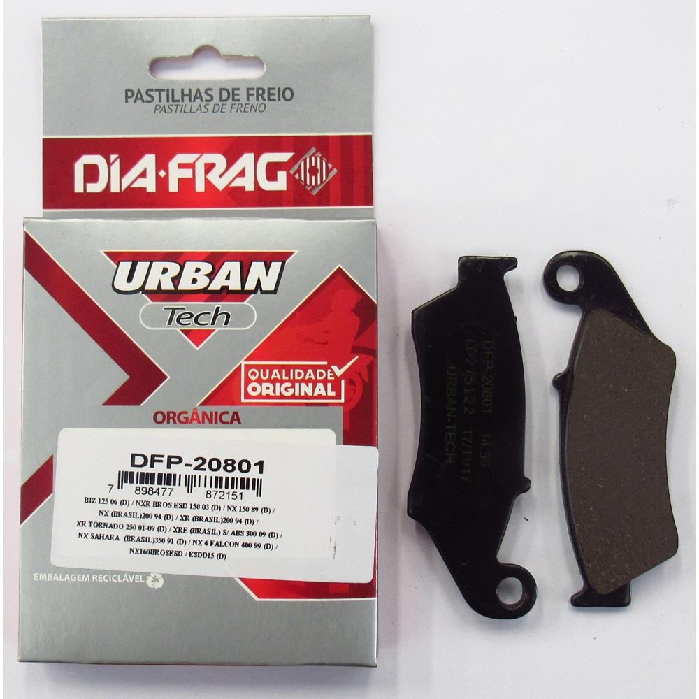 Pastilha De Freio Dianteira Honda Nx 4 Falcon 400 – Diafrag DFP-20801 Pastilha De Freio Dianteira Honda Nx 4 Falcon 400 – Diafrag DFP-20801