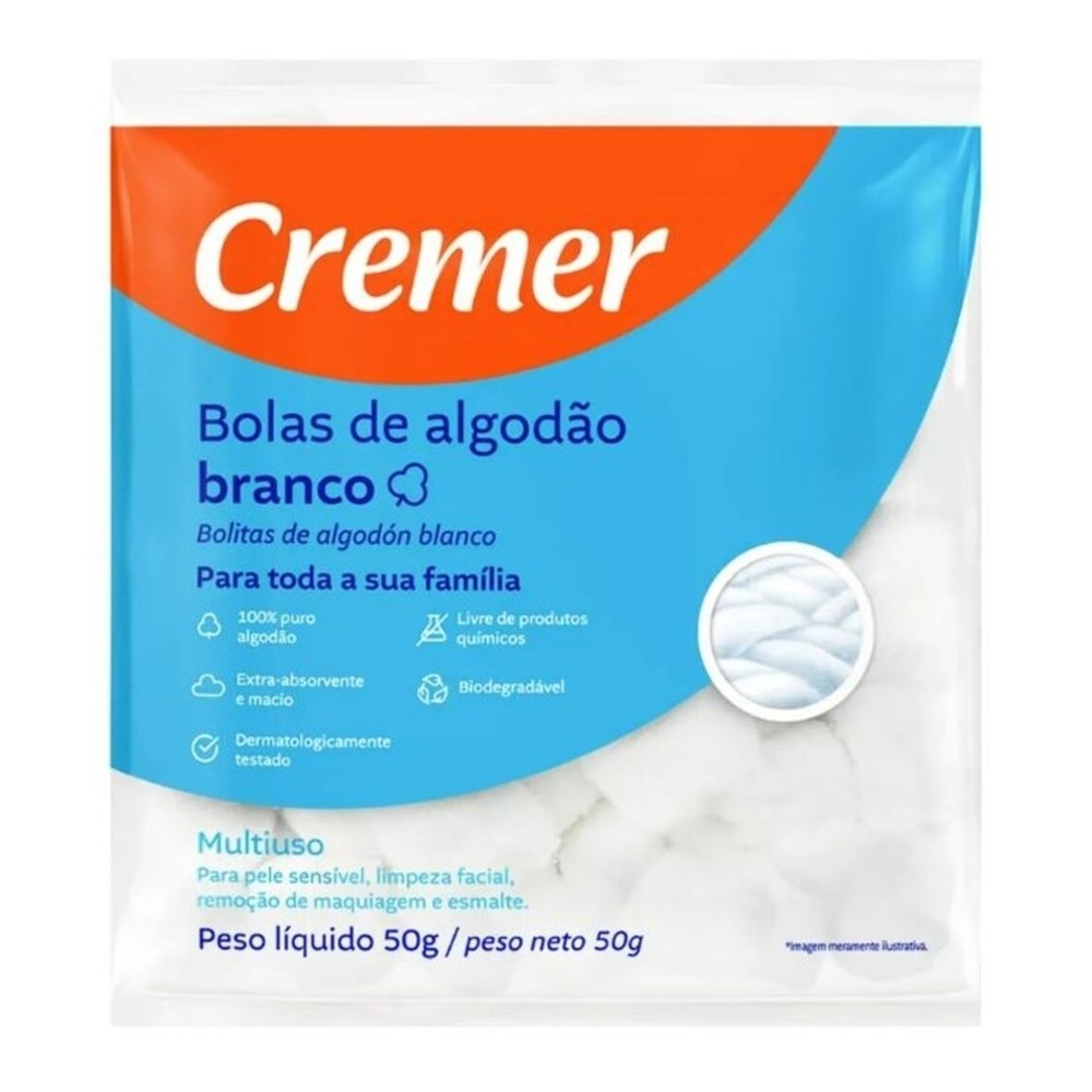 Algodao Cremer Bolas Branco 50g Algodao Cremer Bolas Branco 50g