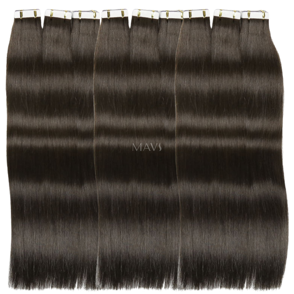 Cabelo 100% Humano 65cm na Fita Invisivel Liso Castanho 50g Cabelo 100% Humano 65cm na Fita Invisivel Liso Castanho 50g