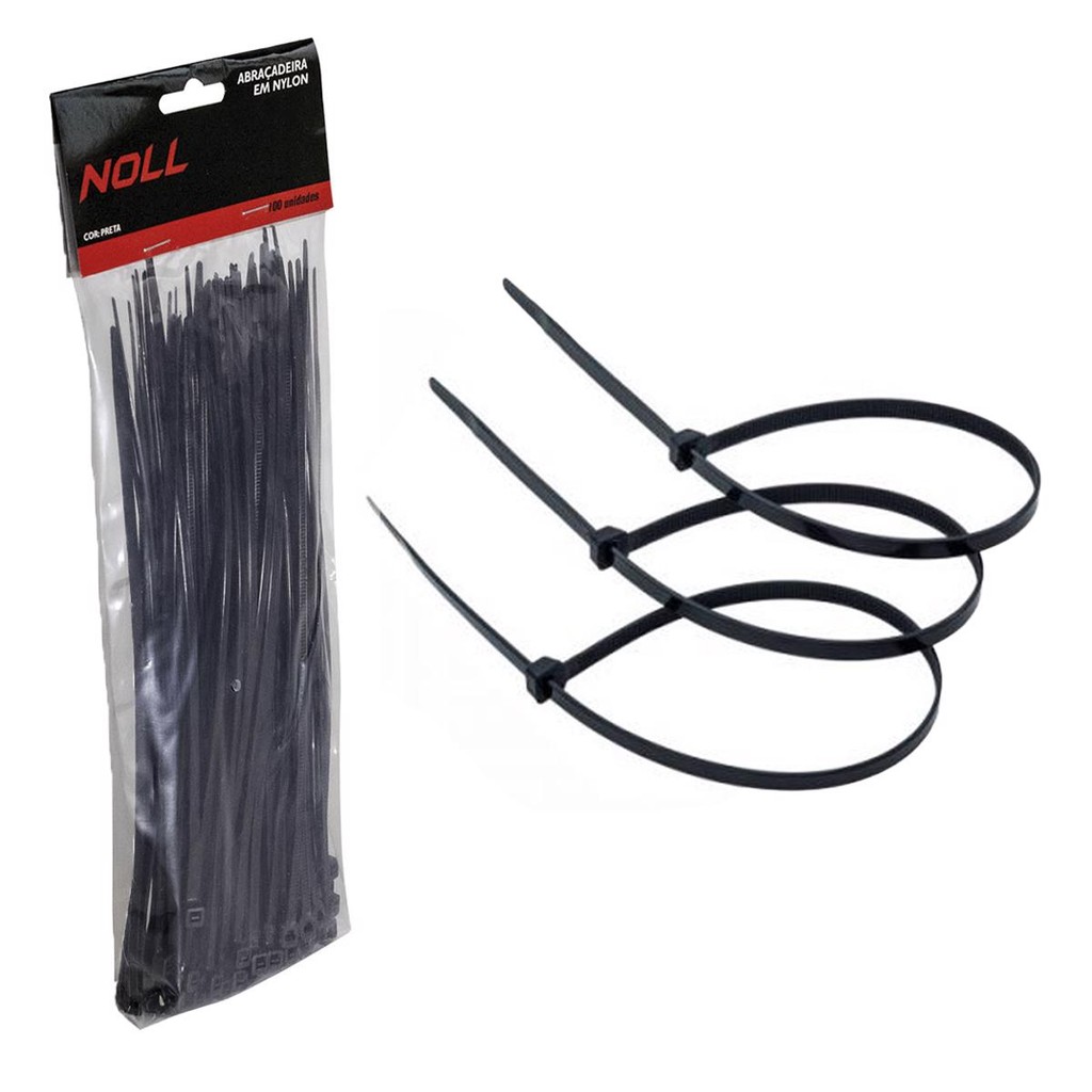 Abraçadeira de Nylon Preta 4mm X 300mm (80,0017) – Noll Abraçadeira de Nylon Preta 4mm X 300mm (80,0017) – Noll