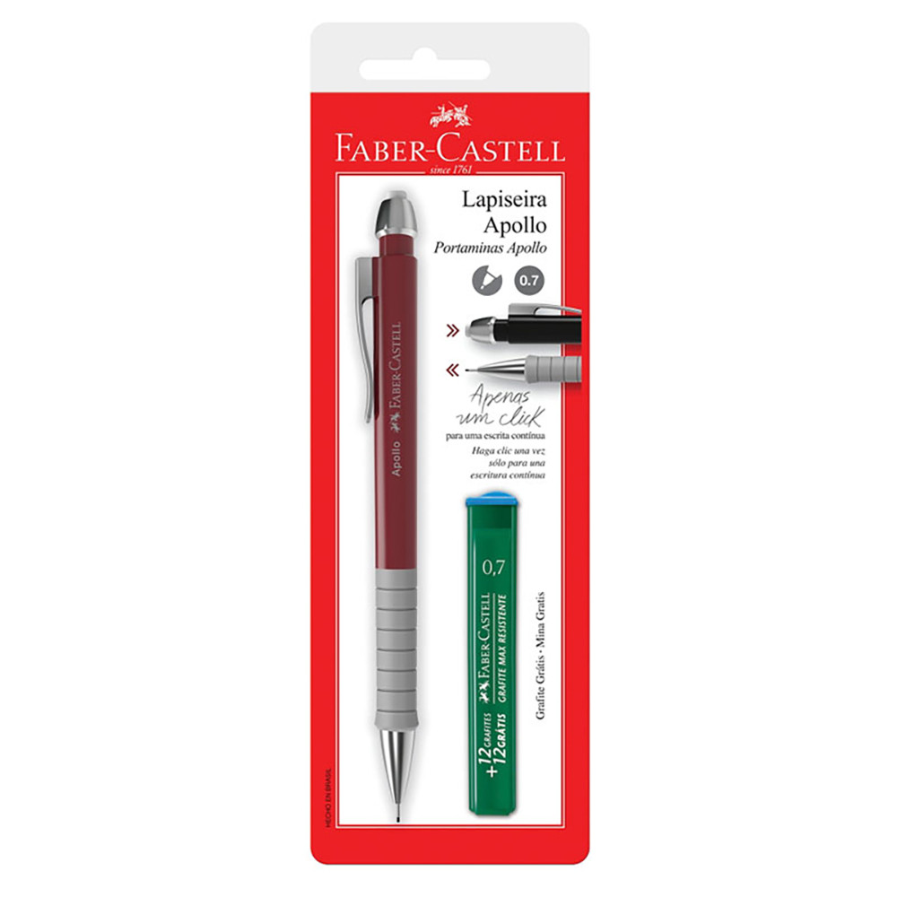 Lapiseira 0.7mm Apollo Mix SM07LA com 1 unidade Faber-Castell Lapiseira 0.7mm Apollo Mix SM07LA com 1 unidade Faber-Castell